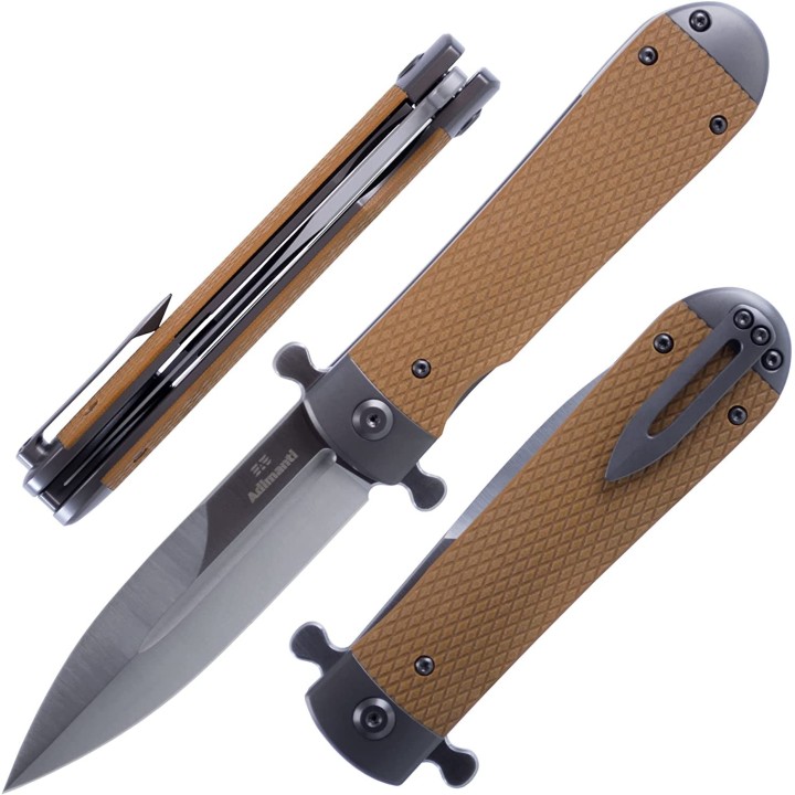 Couteau Ganzo Adimanti Samson Brown Lame Acier D2 Manche G10 Linerlock Clip GASAMSONBR - Livraison Gratuite