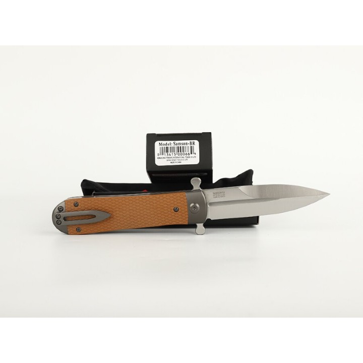 Couteau Ganzo Adimanti Samson Brown Lame Acier D2 Manche G10 Linerlock Clip GASAMSONBR - Livraison Gratuite