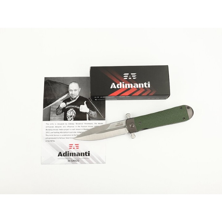 Couteau Ganzo Adimanti Samson Green Lame Acier D2 Manche G10 Linerlock Clip GASAMSONGR - Livraison Gratuite