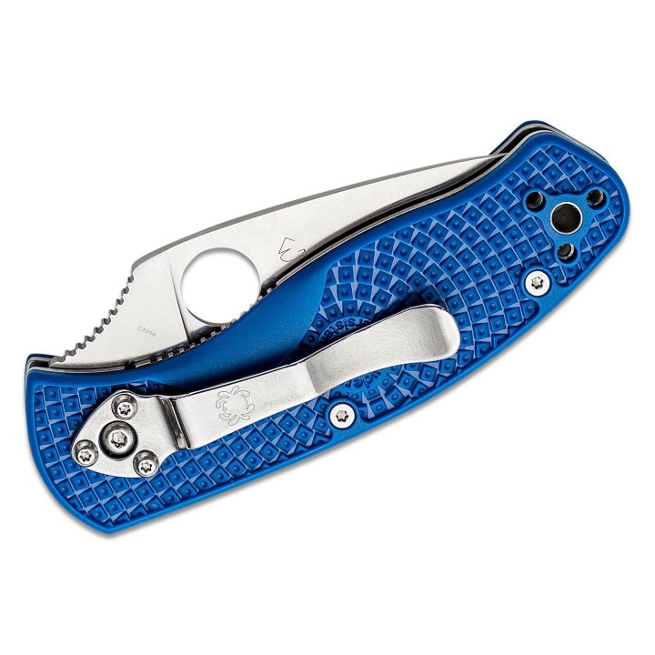 Couteau Spyderco Persistence Lightweight Lame Acier S35VN Combo Manche FRN Blue Linerlock Clip SC136PSBL - Livraison Gratuite