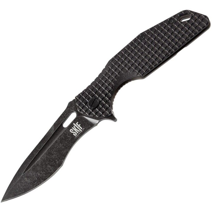 Couteau SKIF Knives Defender Black Manche G10 Lame Acier 9Cr18MoV IKBS Framelock Clip SKF423SEB - Livraison Gratuite