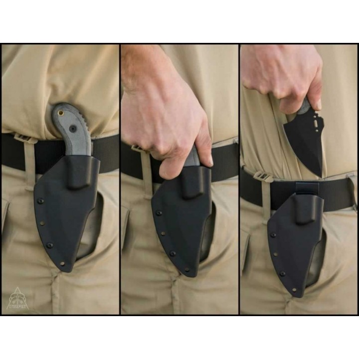 Couteau TOPS Wolf Pup XL Lame Acier Carbone 1095 Manche Micarta Etui Kydex Made In USA TPWP011 - Livraison Gratuite