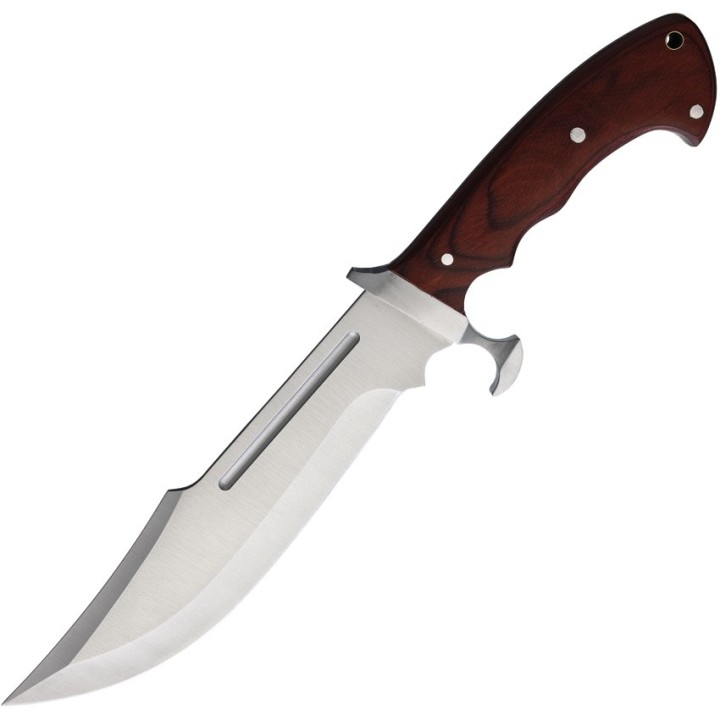 Couteau Bowie S-Tec Lame Acier 440 Manche Bois Etui Nylon STT221666 - Livraison Gratuite