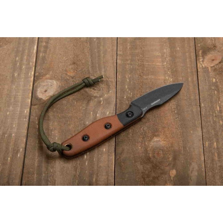 Couteau Tops Hornero Manche Tan/Black Lame Acier Carbone 1095 Etui Kydex Made In USA TPHORN01 - Livraison Gratuite