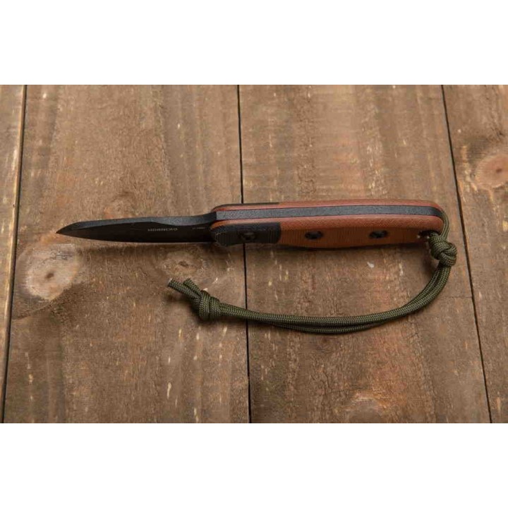 Couteau Tops Hornero Manche Tan/Black Lame Acier Carbone 1095 Etui Kydex Made In USA TPHORN01 - Livraison Gratuite