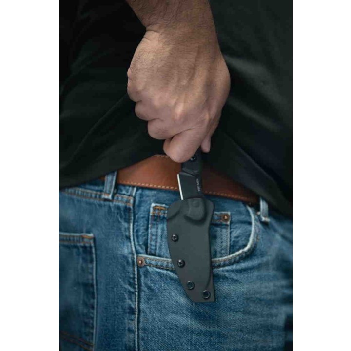 Couteau Tops Hornero Manche Tan/Black Lame Acier Carbone 1095 Etui Kydex Made In USA TPHORN01 - Livraison Gratuite