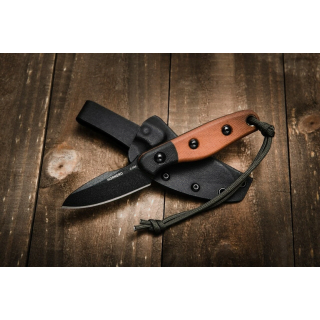 Couteau Tops Hornero Manche Tan/Black Lame Acier Carbone 1095 Etui Kydex Made In USA TPHORN01 - Livraison Gratuite