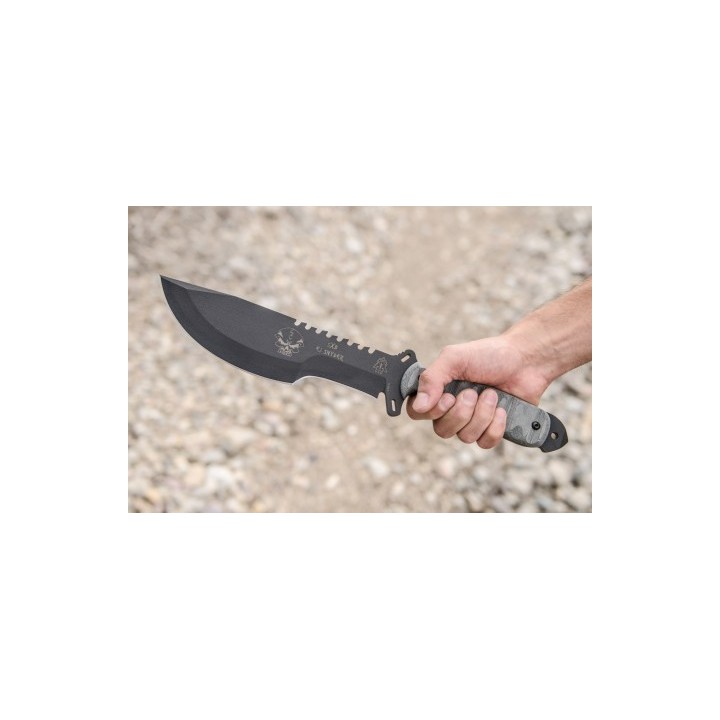 Couteau TOPS Skullcrusher's Xtreme Blade Acier Carbone 1095 Manche Micarta Etui Nylon Made In USA TPSXB10 - Livraison Gratuite
