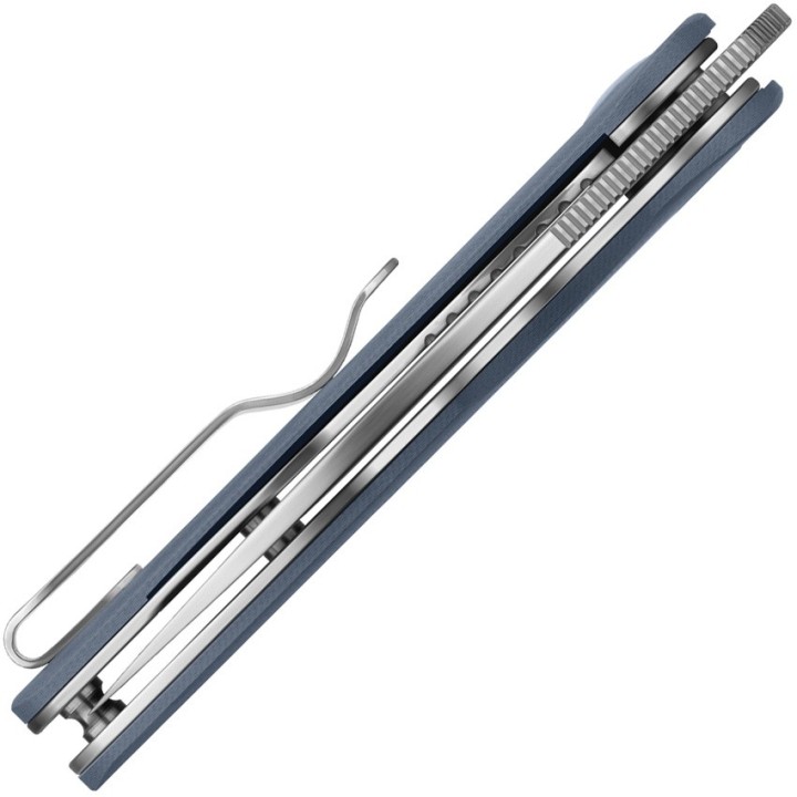 Couteau Olight Oknife Parrot Gray/Blue Lame Acier 154CM Manche G10 IKBS Linerlock CLip OLTPARROTGY - Livraison Gratuite