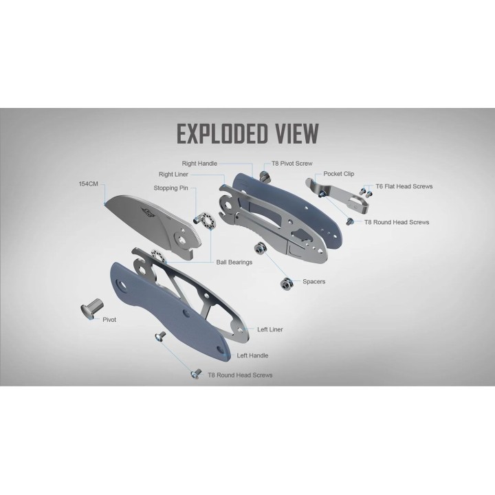 Couteau Olight Oknife Parrot Gray/Blue Lame Acier 154CM Manche G10 IKBS Linerlock CLip OLTPARROTGY - Livraison Gratuite