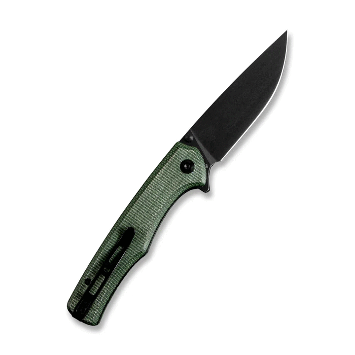 Couteau SENCUT Crowley Green Manche Micarta Lame Acier D2 IKBS Button Lock Clip S210123 - Livraison Gratuite