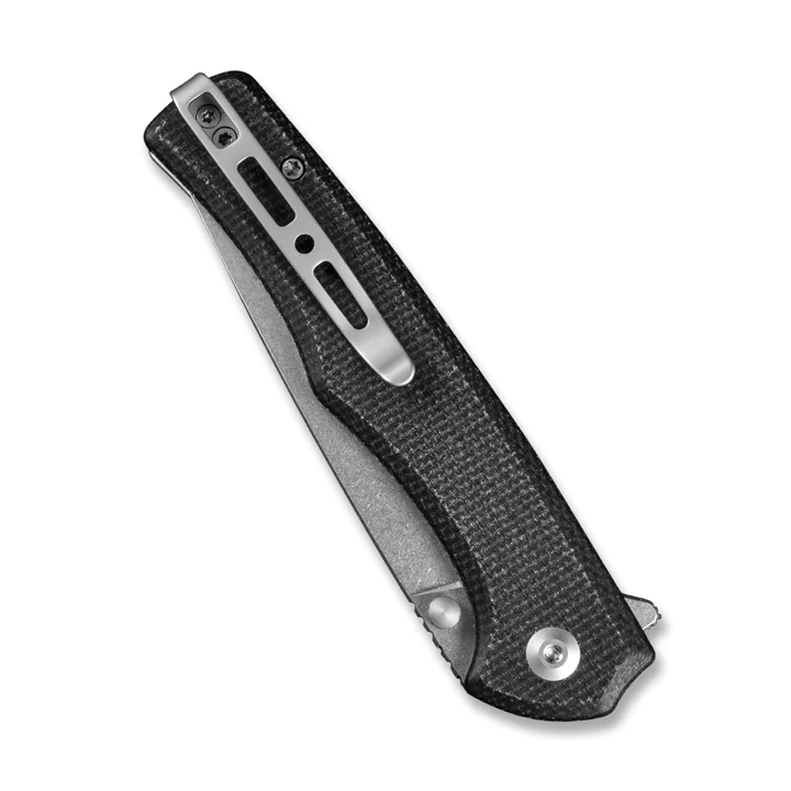 Couteau SENCUT Crowley Black Manche Micarta Lame Acier D2 IKBS Button Lock Clip S210122 - Livraison Gratuite