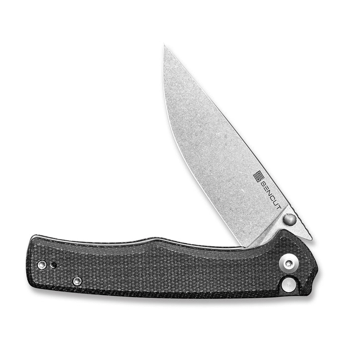 Couteau SENCUT Crowley Black Manche Micarta Lame Acier D2 IKBS Button Lock Clip S210122 - Livraison Gratuite