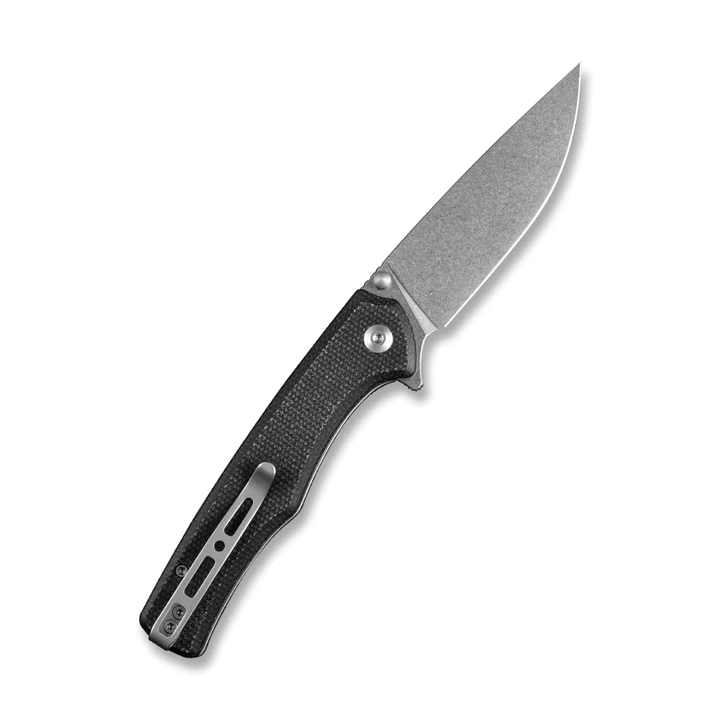 Couteau SENCUT Crowley Black Manche Micarta Lame Acier D2 IKBS Button Lock Clip S210122 - Livraison Gratuite