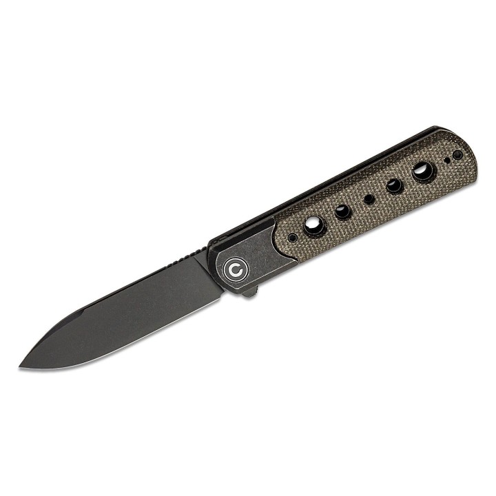 Couteau CIVIVI Banneret Manche Dark Green Micarta Lame Acier Nitro-V IKBS Bolster Lock CLip CIVC20040D1 - Livraison Gratuite 