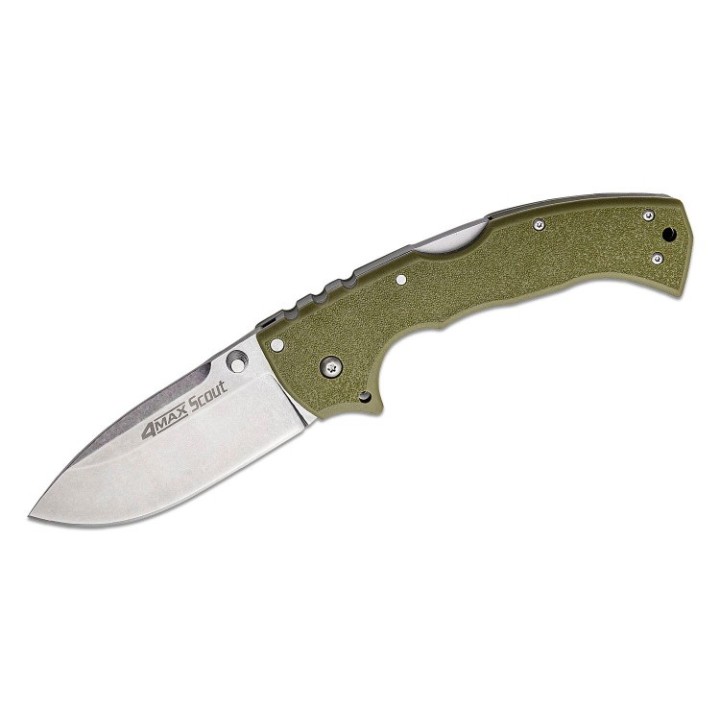 Couteau Cold Steel 4-Max Scout OD Green Lame Acier AUS-10A Manche Griv-Ex Lockback CS62RQODSW - Livraison Gratuite