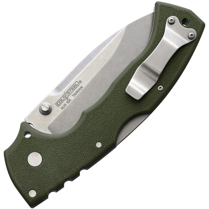 Couteau Cold Steel 4-Max Scout OD Green Lame Acier AUS-10A Manche Griv-Ex Lockback CS62RQODSW - Livraison Gratuite