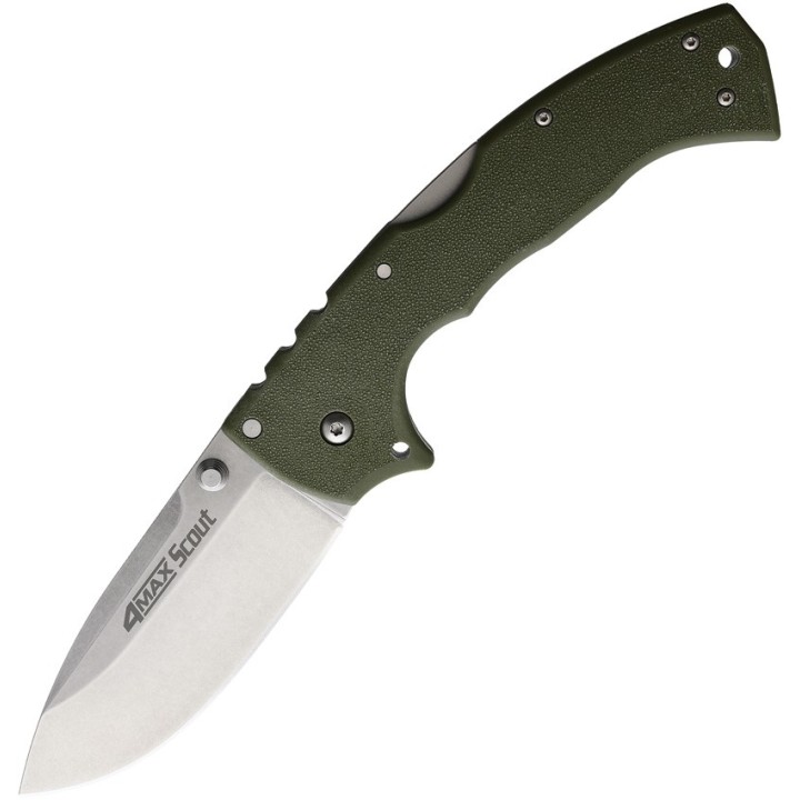Couteau Cold Steel 4-Max Scout OD Green Lame Acier AUS-10A Manche Griv-Ex Lockback CS62RQODSW - Livraison Gratuite
