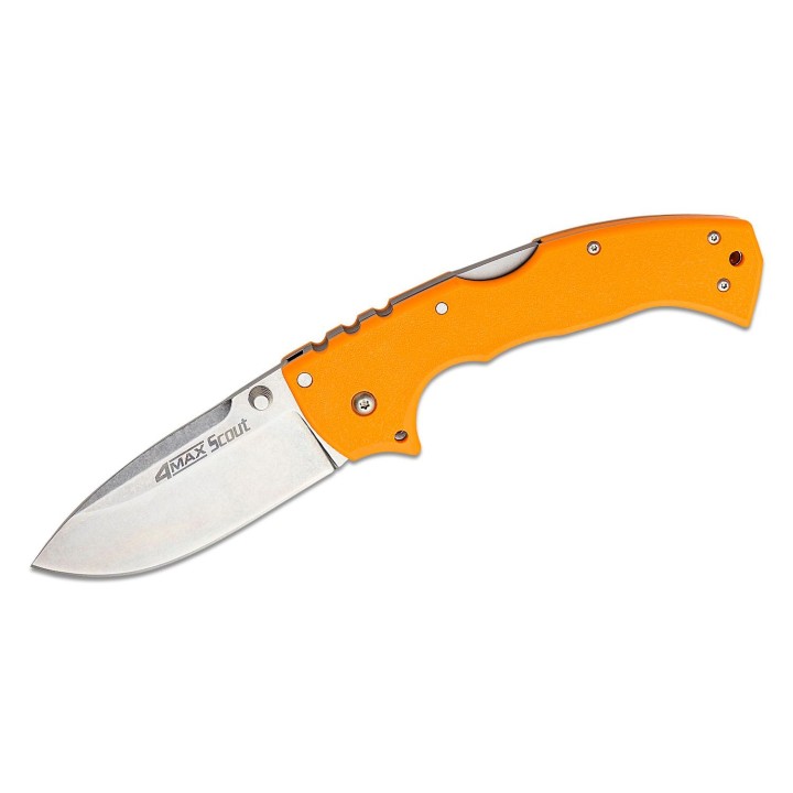 Couteau Cold Steel 4-Max Scout Orange Lame Acier AUS-10A Manche Griv-Ex Lockback CS62RQORSW - Livraison Gratuite