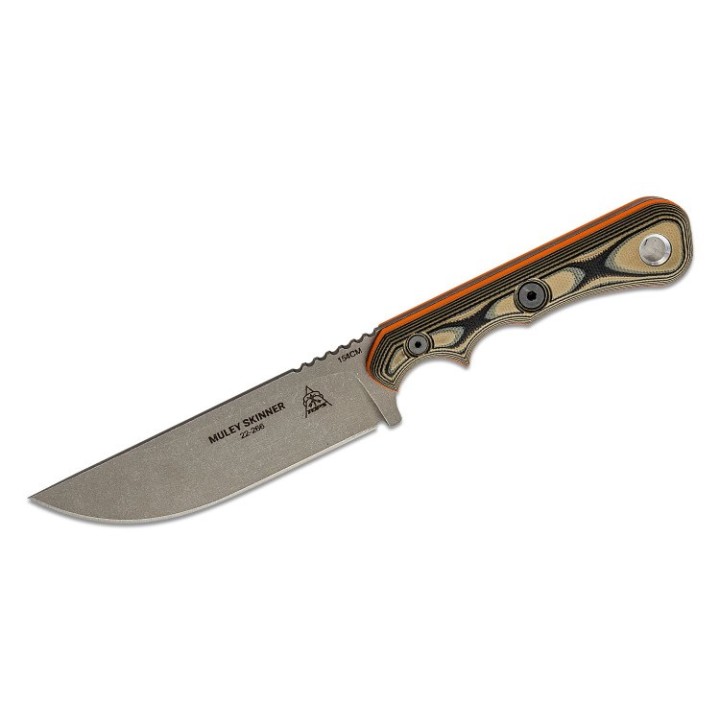 Couteau Tops Muley Skinner Lame Acier 154CM Manche Tan/Black G10 Etui Kydex Made USA TPMSKIN01 - Livraison Gratuite