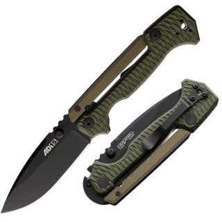Couteau Cold Steel AD-15 Scorpion Lock OD Green Lame Acier S35VN Manche G10 Clip CS58SQODBK - Livraison Gratuite