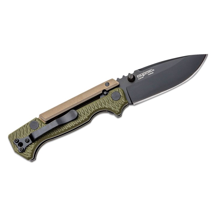Couteau Cold Steel AD-15 Scorpion Lock OD Green Lame Acier S35VN Manche G10 Clip CS58SQODBK - Livraison Gratuite