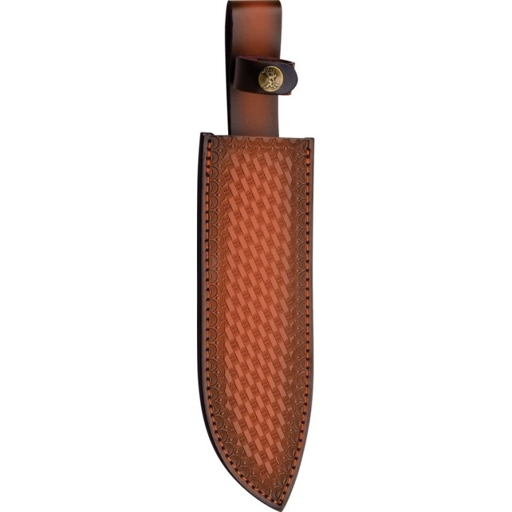 Couteau Elk Ridge Bowie Lame Acier 5Cr15 Manche Bois Etui Cuir ER438PBK - Livraison Gratuite