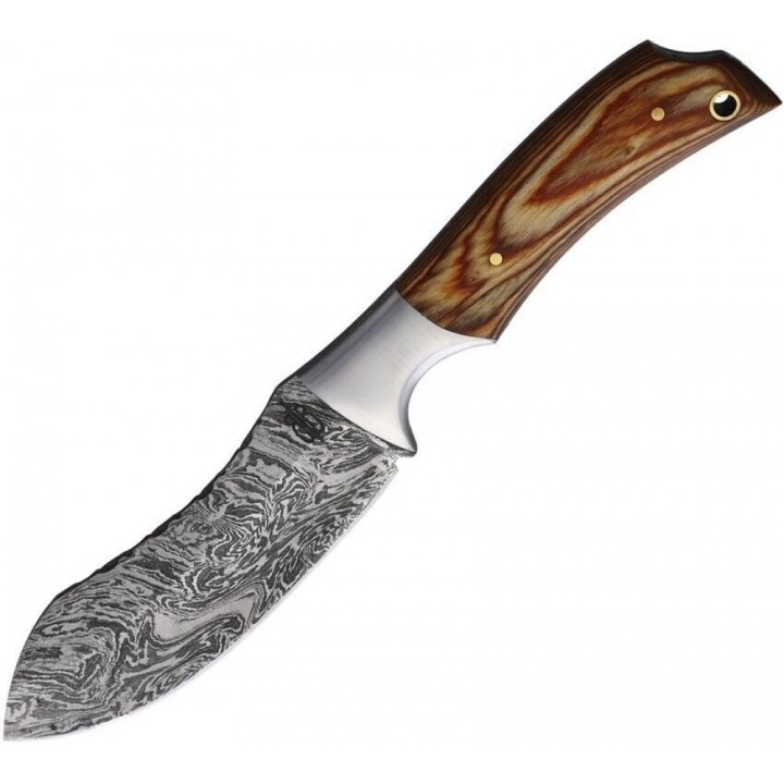 Couteau BucknBear Recurve Wood Hunter Lame Damas Manche Bois Etui Cuir BNB24124 - Livraison Gratuite