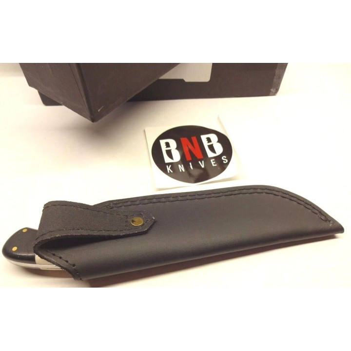 Couteau Damas 256 Couches Skinner BucknBear Manche Corne & Bois de Cerf Etui Cuir BNB15246 - Livraison Gratuite
