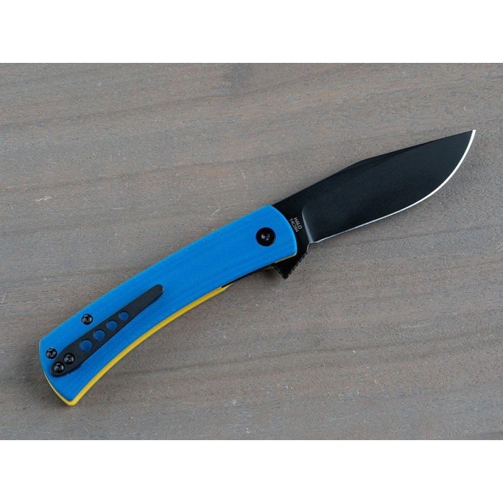 Couteau Finch HALO Military Blue Manche G10 Lame Harpoon Acier 14C28N IKBS Linerlock Clip FKCHO008002 - Livraison Gratuite
