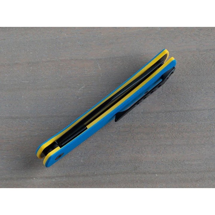 Couteau Finch HALO Military Blue Manche G10 Lame Harpoon Acier 14C28N IKBS Linerlock Clip FKCHO008002 - Livraison Gratuite
