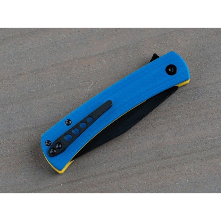 Couteau Finch HALO Military Blue Manche G10 Lame Harpoon Acier 14C28N IKBS Linerlock Clip FKCHO008002 - Livraison Gratuite