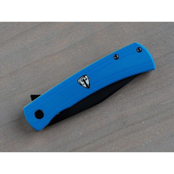 Couteau Finch HALO Military Blue Manche G10 Lame Harpoon Acier 14C28N IKBS Linerlock Clip FKCHO008002 - Livraison Gratuite