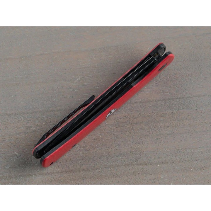 Couteau Finch HALO Red Head Manche G10 Lame Harpoon Acier 14C28N IKBS Linerlock Clip FKCHO004001 - Livraison Gratuite