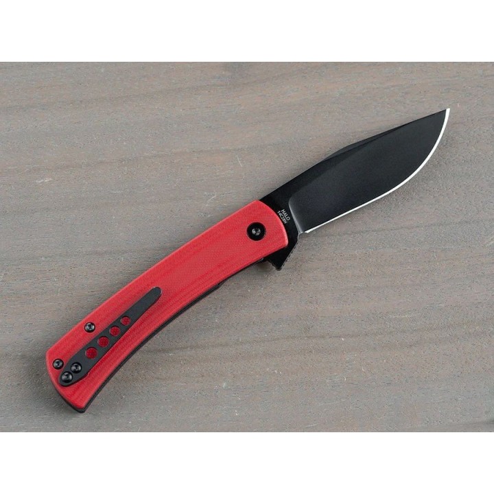 Couteau Finch HALO Red Head Manche G10 Lame Harpoon Acier 14C28N IKBS Linerlock Clip FKCHO004001 - Livraison Gratuite