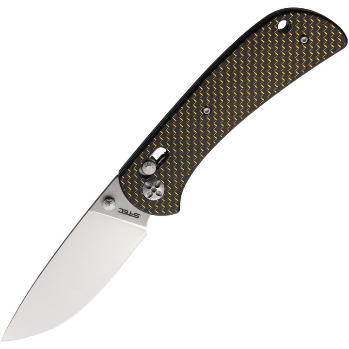 Couteau S-Tec Axis Lock FC Lame Drop Point Acier D2 Manche FIbre de Carbone IKBS Clip STTS022 - Livraison Gratuite