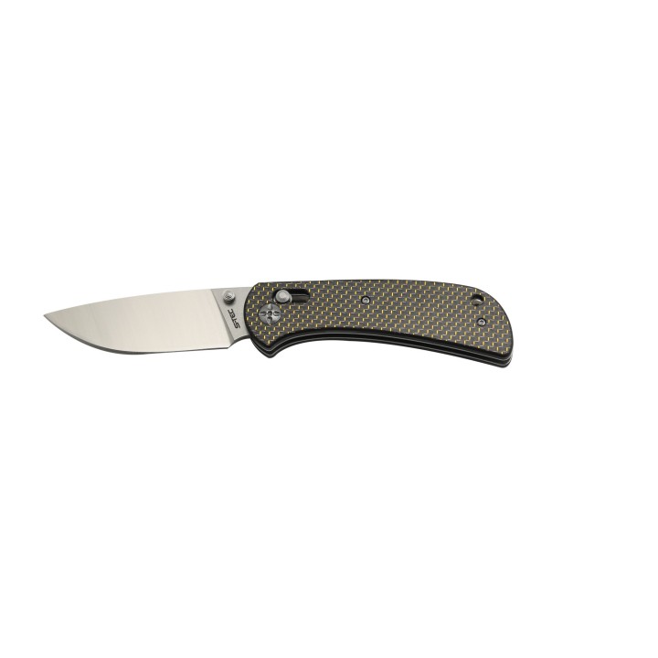 Couteau S-Tec Axis Lock FC Lame Drop Point Acier D2 Manche FIbre de Carbone IKBS Clip STTS022 - Livraison Gratuite