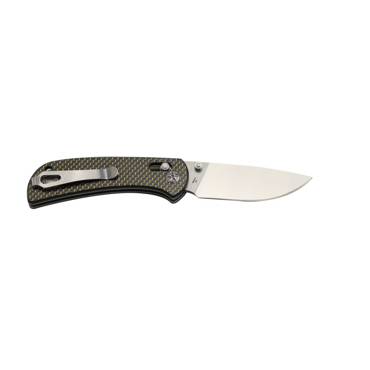 Couteau S-Tec Axis Lock FC Lame Drop Point Acier D2 Manche FIbre de Carbone IKBS Clip STTS022 - Livraison Gratuite