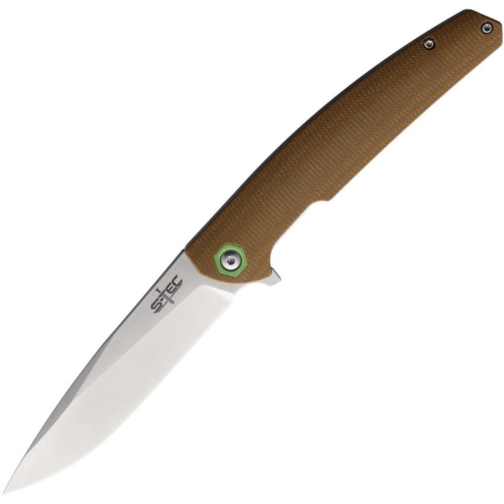 Couteau S-Tec Brown Lame Acier 14C28N Manche G10 Linerlock Clip STTS500BR - Livraison Gratuite