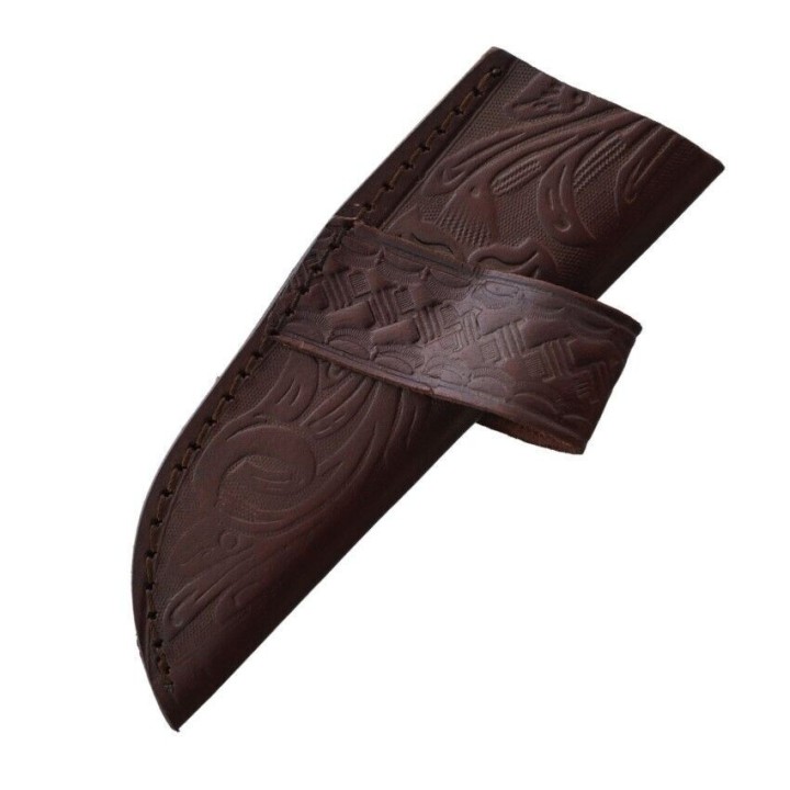 Couteau Skinner American Hunter Lame Acier Carbone 1055 Manche Os Etui Cuir AH025 - Livraison Gratuite