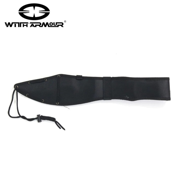 Couteau Bowie WithArmour Bombardier Machete Lame Acier 420 Manche Rubber Etui Nylon WAR074BK - Livraison Gratuite