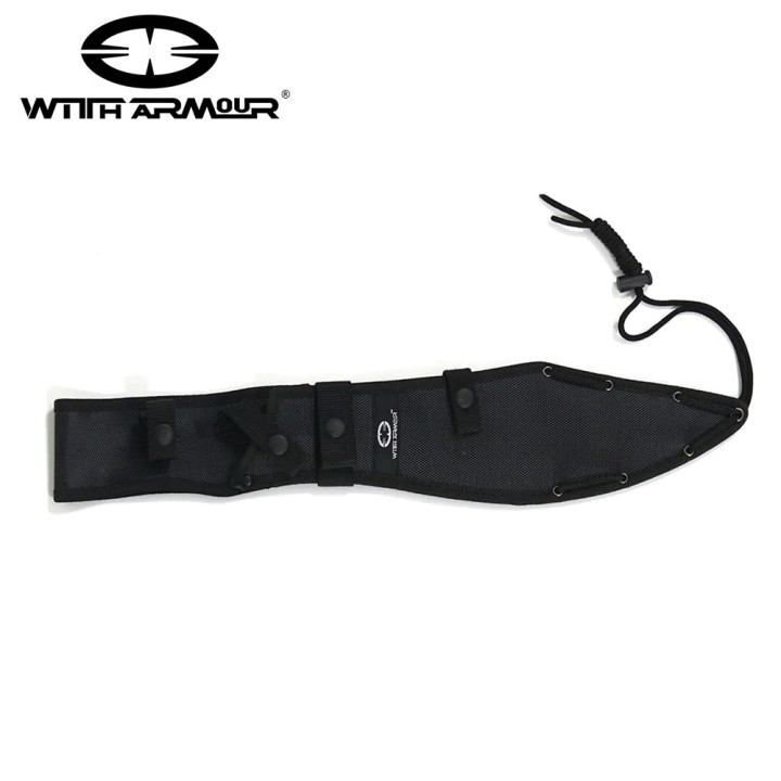 Couteau Bowie WithArmour Bombardier Machete Lame Acier 420 Manche Rubber Etui Nylon WAR074BK - Livraison Gratuite