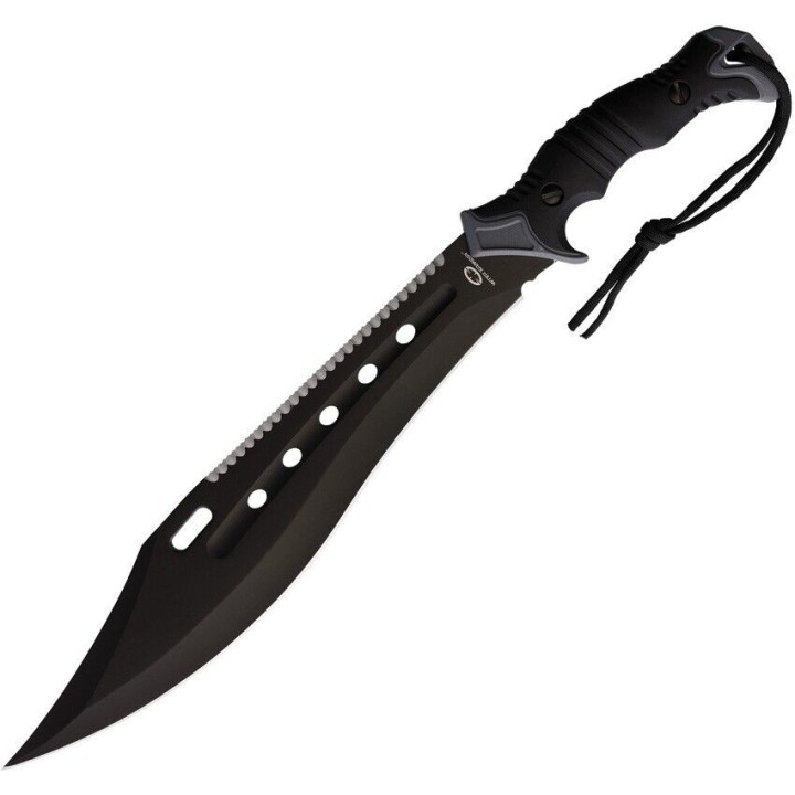 Couteau Bowie WithArmour Bombardier Machete Lame Acier 420 Manche Rubber Etui Nylon WAR074BK - Livraison Gratuite