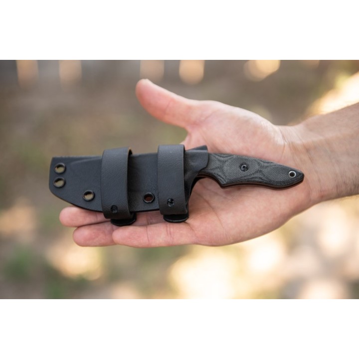 Couteau Tops 3 Pointer Black Lame Acier Carbone 1095 Manche Micarta Etui Kydex Made In USA TP3PR01 - Livraison Gratuite