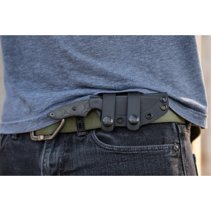 Couteau Tops 3 Pointer Black Lame Acier Carbone 1095 Manche Micarta Etui Kydex Made In USA TP3PR01 - Livraison Gratuite