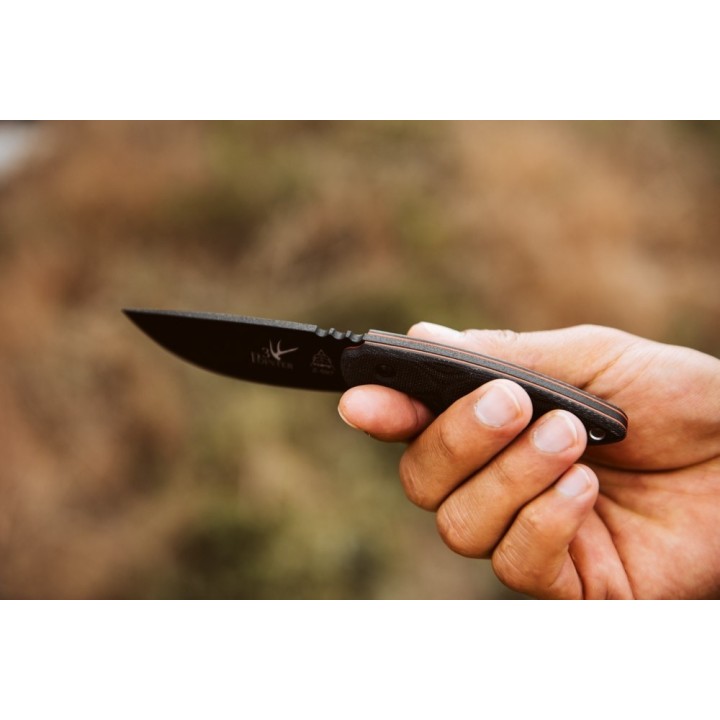 Couteau Tops 3 Pointer Black Lame Acier Carbone 1095 Manche Micarta Etui Kydex Made In USA TP3PR01 - Livraison Gratuite