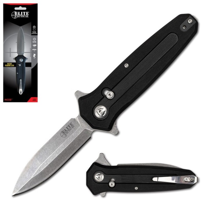 Couteau Dague Elite Tactical Incognito Lame Acier D2 Manche G10 IKBS Dynamic Locking Clip ETFDR017 - Livraison Gratuite