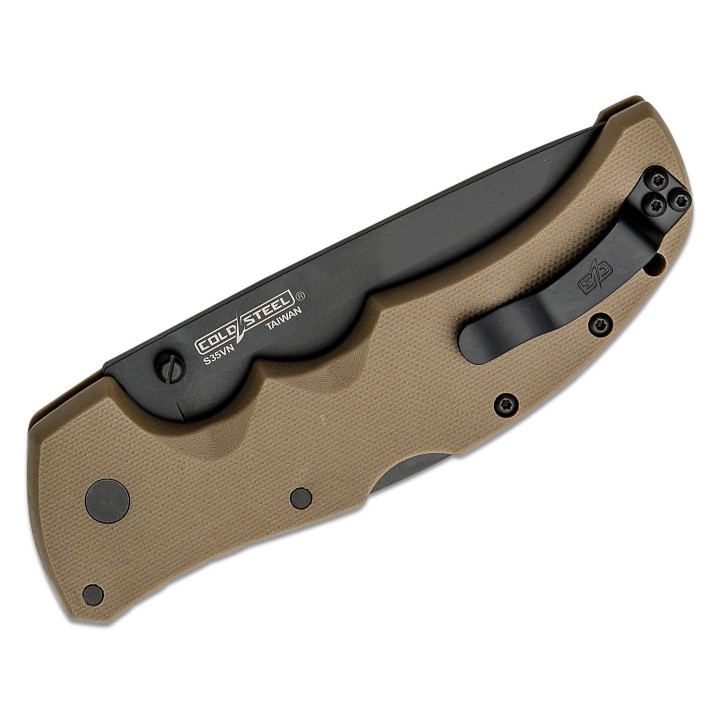 Couteau Cold Steel Recon 1 Tanto Dark Earth Lame Acier S35VN Manche G-10 Tri-Ad lock CS27BTDEBK - Livraison Gratuite
