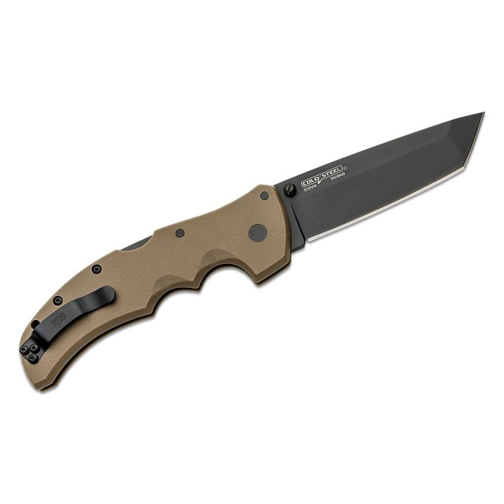 Couteau Cold Steel Recon 1 Tanto Dark Earth Lame Acier S35VN Manche G-10 Tri-Ad lock CS27BTDEBK - Livraison Gratuite