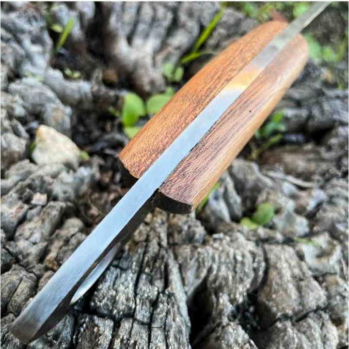 Couteau de Viking Seax Lame Forgée Acier Carbone Manche Bois Etui Cuir Rite Edge PA4442 - Livraison Gratuite